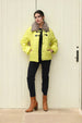 Women's Yellow Relaxed Fit Solid Puffer Jacket