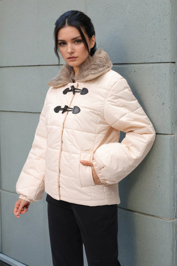 Women's Yellow Relaxed Fit Solid Puffer Jacket