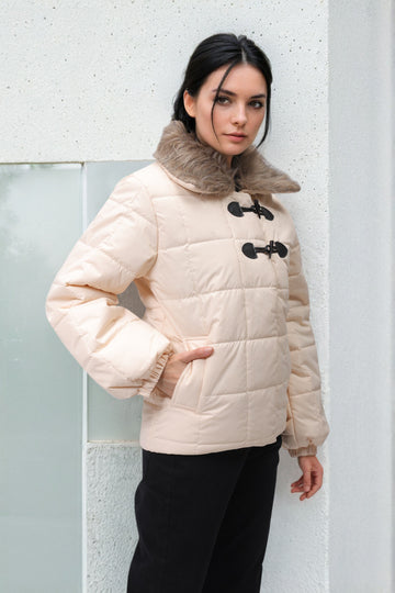 Women's Yellow Relaxed Fit Solid Puffer Jacket