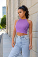 Women's Purple Regular Fit Solid Casual Top