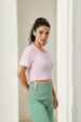 Women's Pink Regular Fit Solid Casual Top
