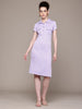 Women Regular Fit Purple Half Sleeves Dress