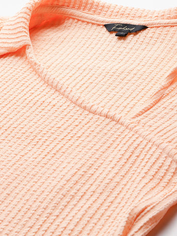 Women's Fitted Textured Asymmetric Top