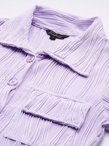 Women Regular Fit Purple Half Sleeves Dress