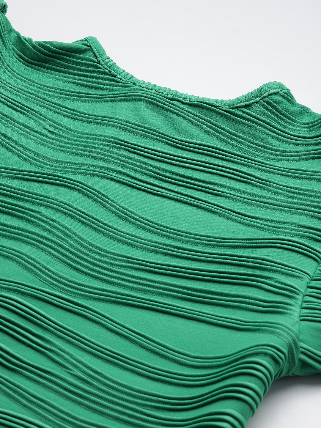 Women Regular Fit Green Half Sleeves Dress