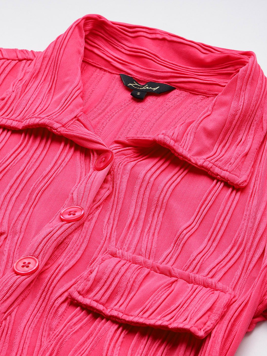 Women Regular Fit Pink Half Sleeves Dress