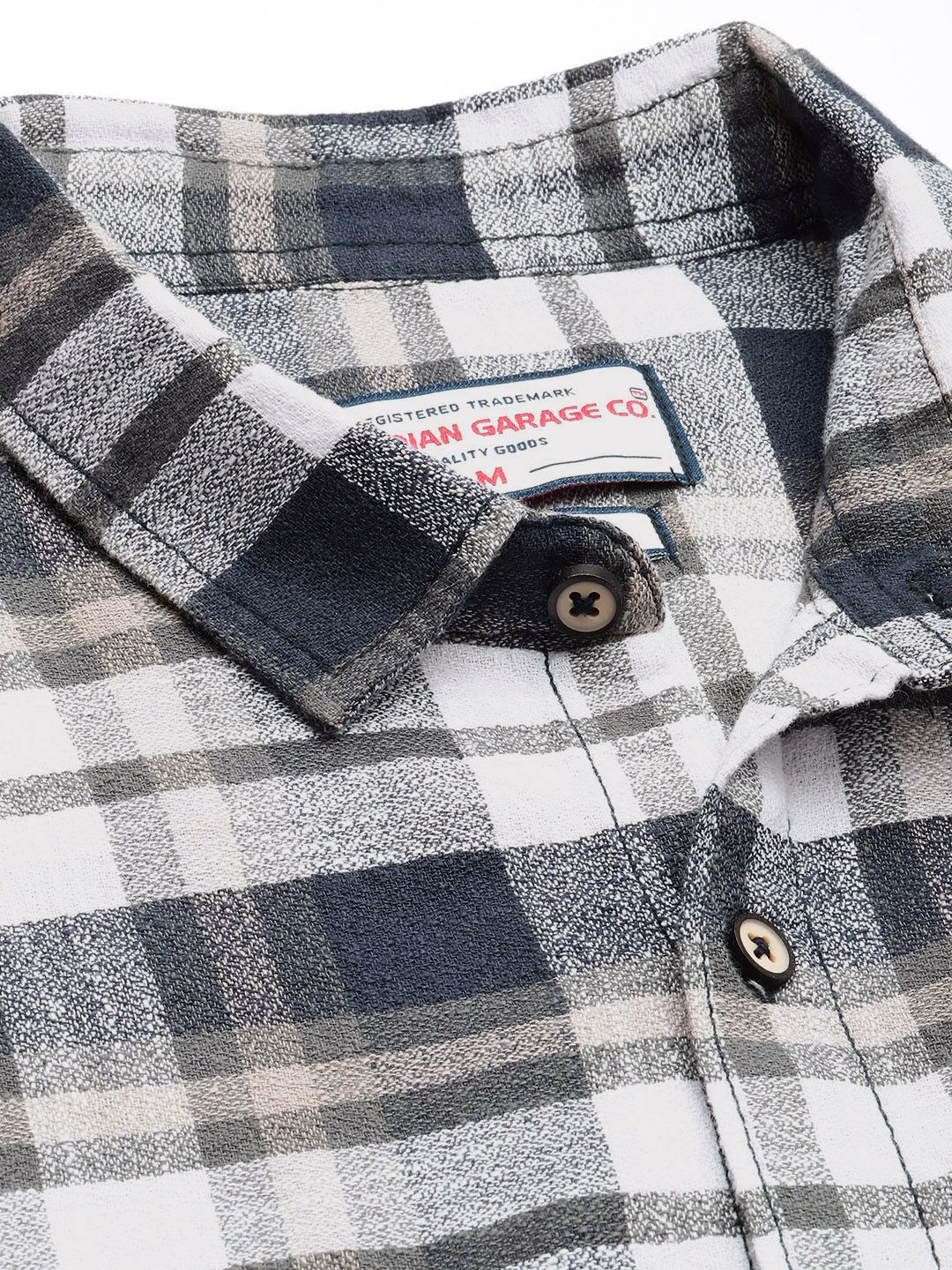 Men's Black Slim Fit Checked Casual Shirt