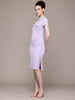 Women Regular Fit Purple Half Sleeves Dress
