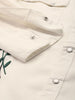 Men's Cream Regular Fit Floral Printed Resort Wear Shirt