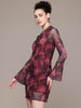 Women Regular Fit Maroon Full Sleeves Dress