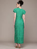 Women Regular Fit Green Half Sleeves Dress