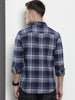 Men's Blue Slim Fit Checked Casual Shirt