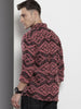 Men's Pink Relaxed Fit Textured Casual Shirt