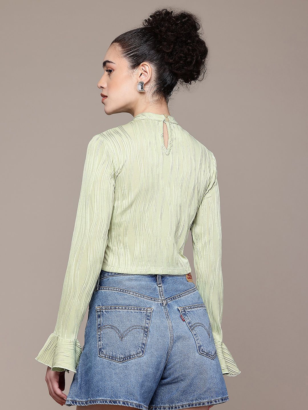 Women's Green Regular Fit Casual Top