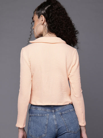 Women's Fitted Textured Asymmetric Top