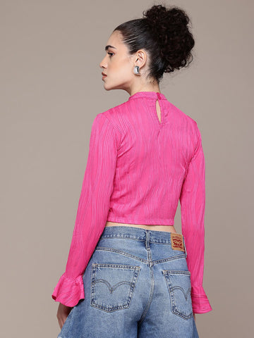 Women's Pink Regular Fit Casual Top
