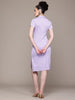Women Regular Fit Purple Half Sleeves Dress