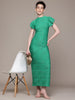 Women Regular Fit Green Half Sleeves Dress