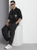 Men's Black Regular Fit Floral Printed Resort Wear Shirt