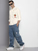 Men's Cream Regular Fit Floral Printed Resort Wear Shirt