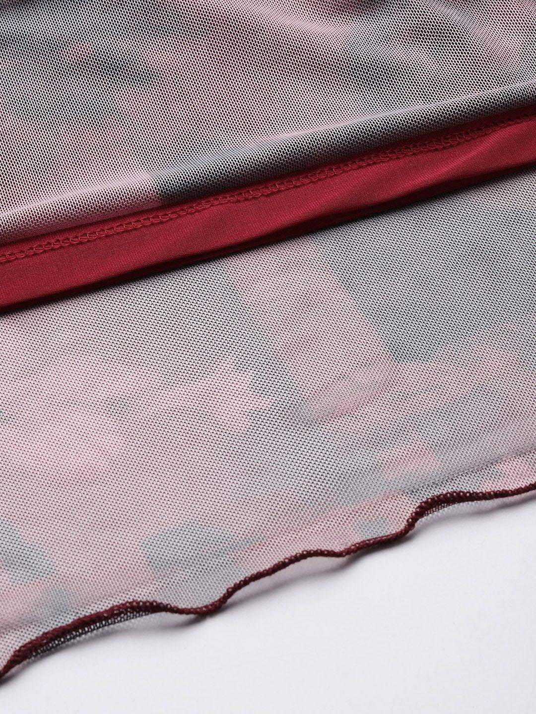 Women Regular Fit Maroon Full Sleeves Dress