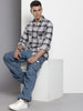 Men's Black Slim Fit Checked Casual Shirt