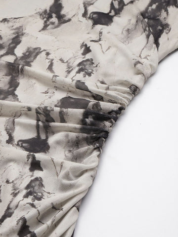 Women Regular Fit White Full Sleeves Dress