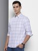 Men's Blue Slim Fit Checked Casual Shirt