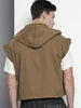 Men's Khaki Oversized Fit Solid Korean Street Shirt