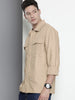 Men's Cream Regular Fit Solid Textured Shirt