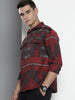 Men's Red Relaxed Fit Printed Bohemian Shirt