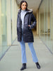 Women's Black Relaxed Fit Solid Puffer Jacket