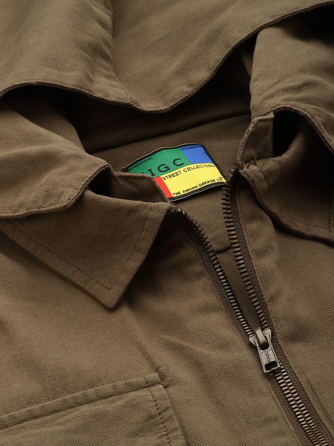 Men's Khaki Oversized Fit Solid Korean Street Shirt