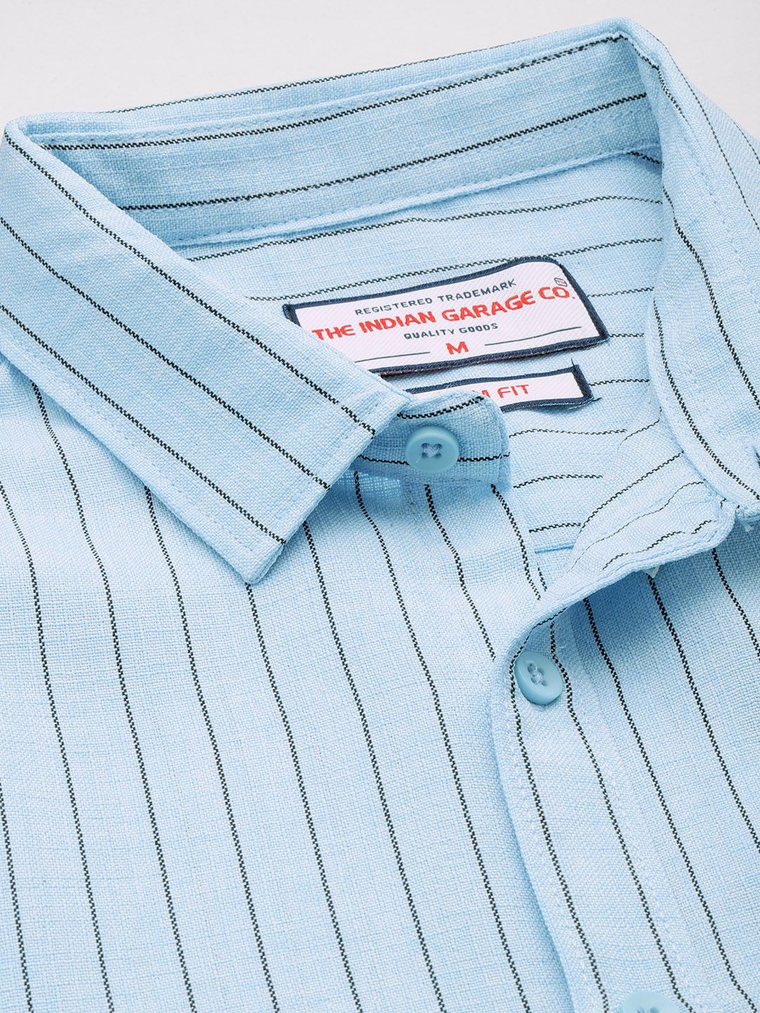 Men's Blue Slim Fit Striped Casual Shirt