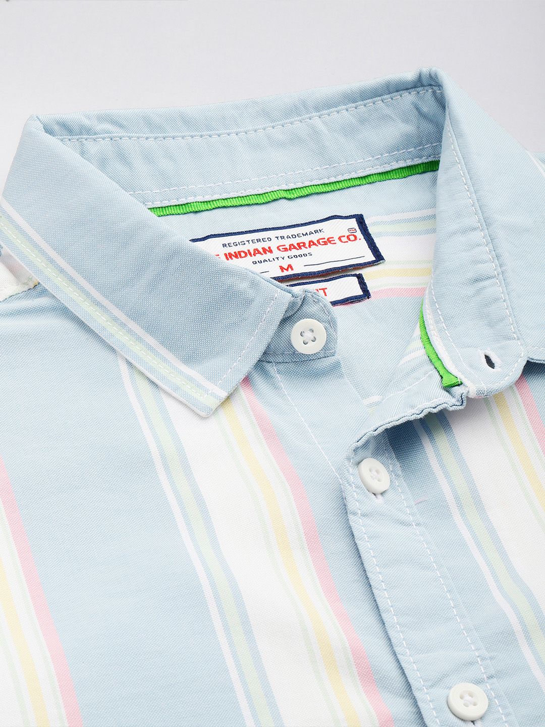 Men's Blue Slim Fit Striped Striped Shirt