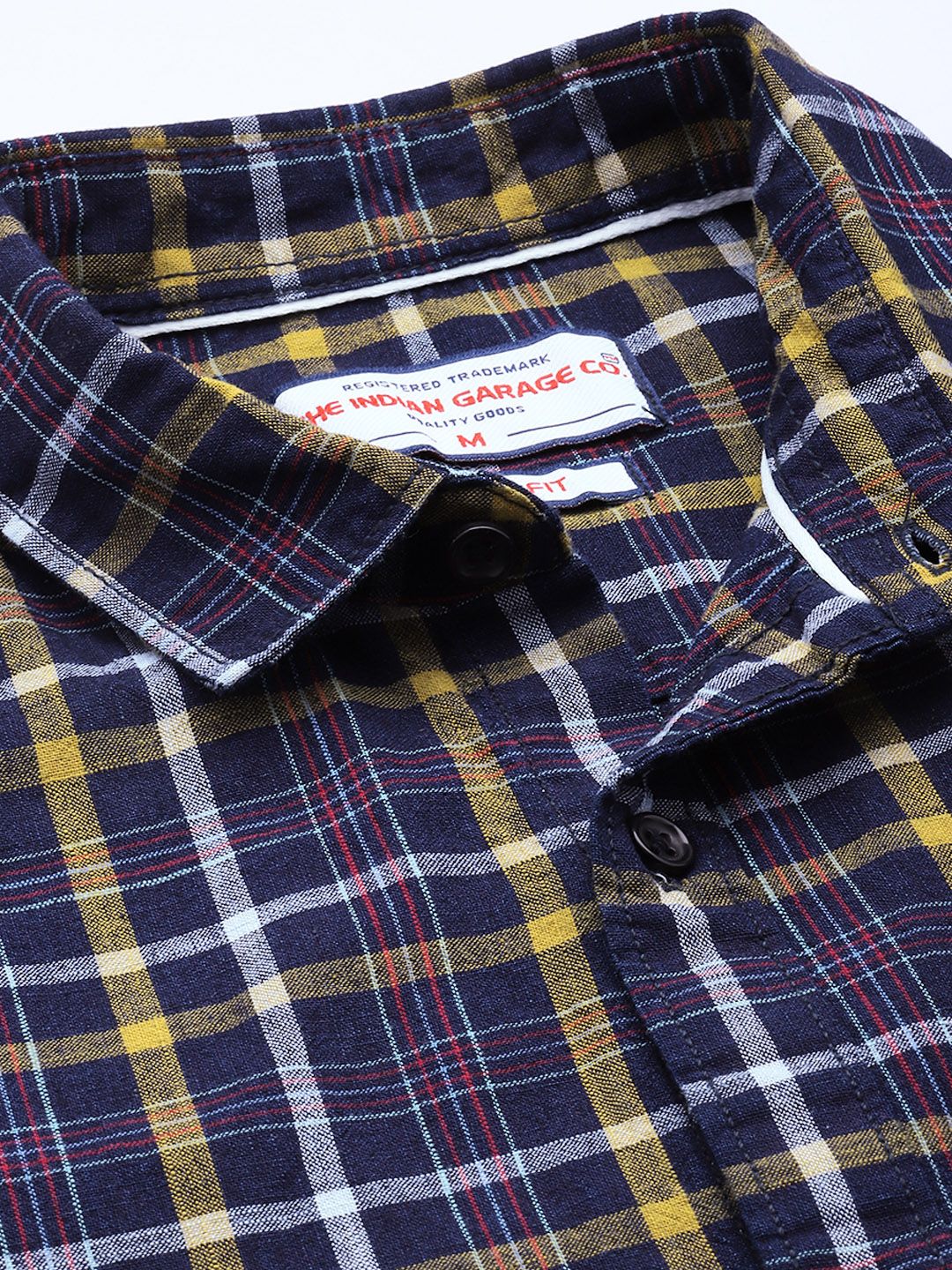 Men's Blue Slim Fit Checked Casual Shirt