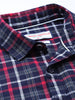 Men's Navy Blue Slim Fit Checked Casual Shirt