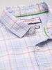 Men's Blue Slim Fit Checked Casual Shirt