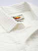 Men's White Regular Fit Solid Textured Shirt