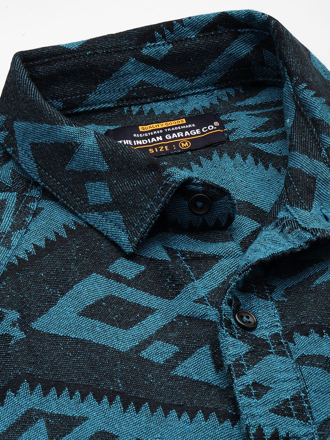 Men's Blue Relaxed Fit Textured Casual Shirt