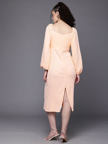 Freehand Women Fitted Textured Midi Dress