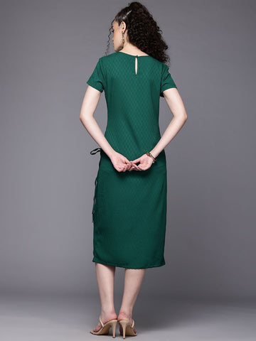 Freehand Women Relaxed Fit Textured Ruched Dress