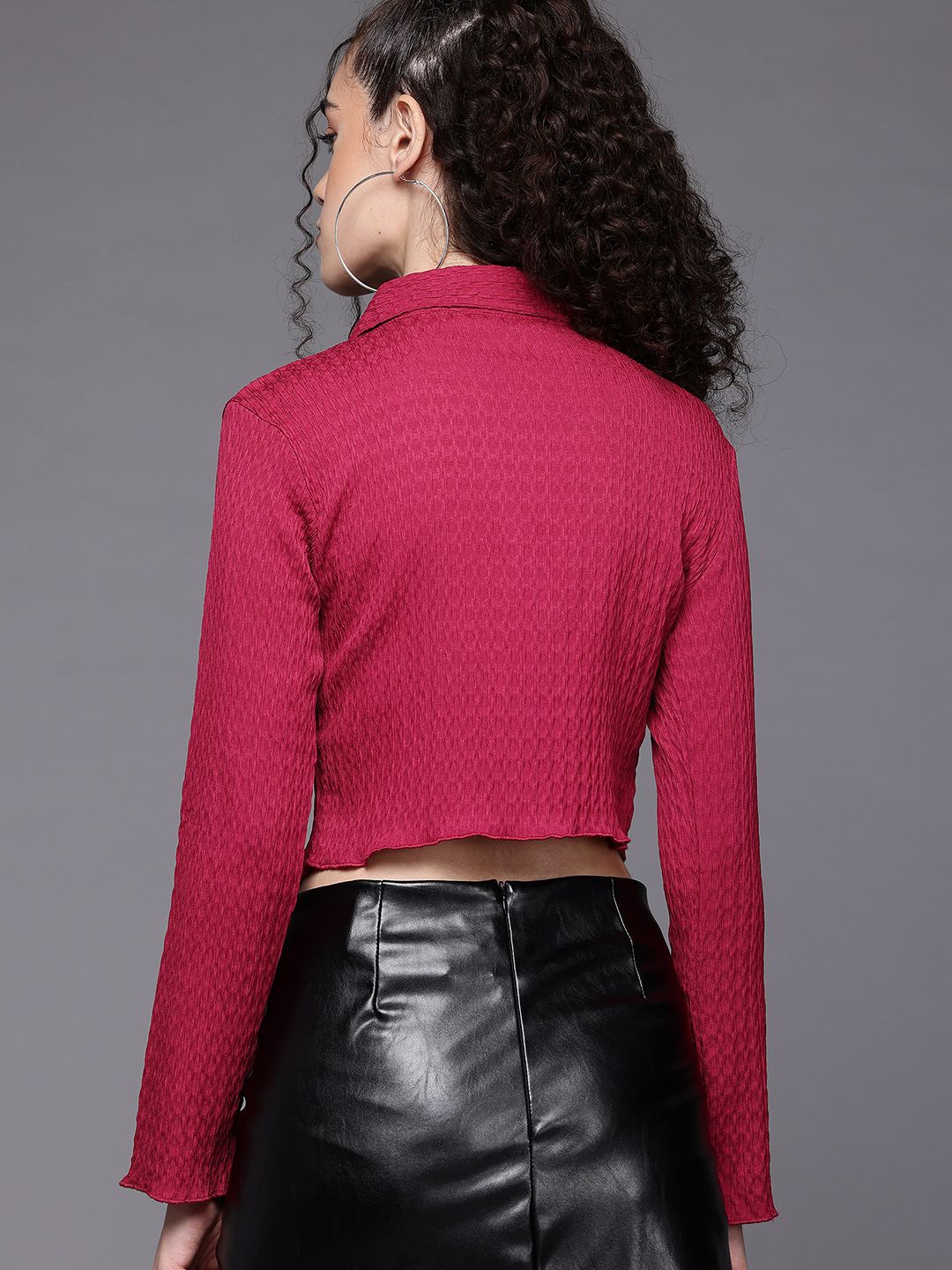 Freehand Women Regular Fit Textured Casual Shirt