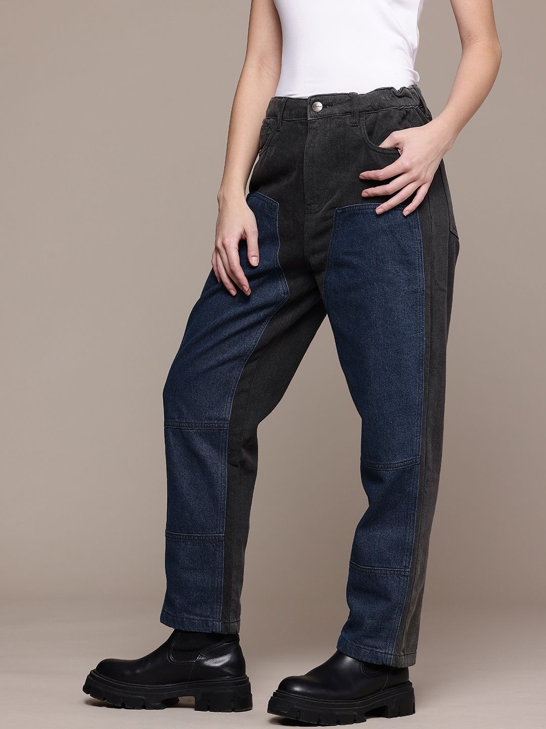 Freehand Women Carpenter Fit Solid Jeans