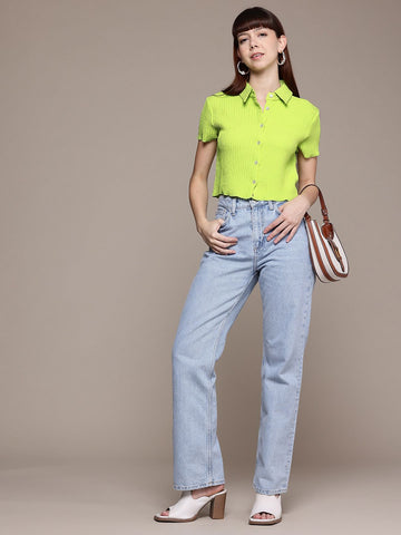 Freehand Women Regular Fit Textured Casual Shirt