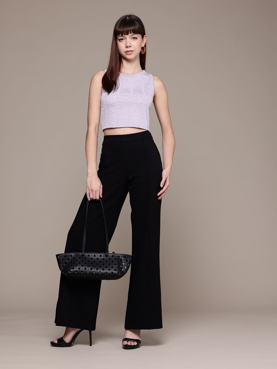 Women's Fitted Textured Crop Top