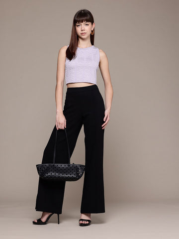 Women's Fitted Textured Crop Top