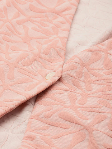 Freehand Peach Women's Fitted Textured Cinched Waist Top