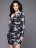Freehand Women Fitted Floral Mesh Gathered Dress