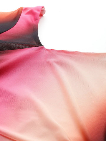 Freehand Women Fitted Abstract Mesh Cut Out Dress